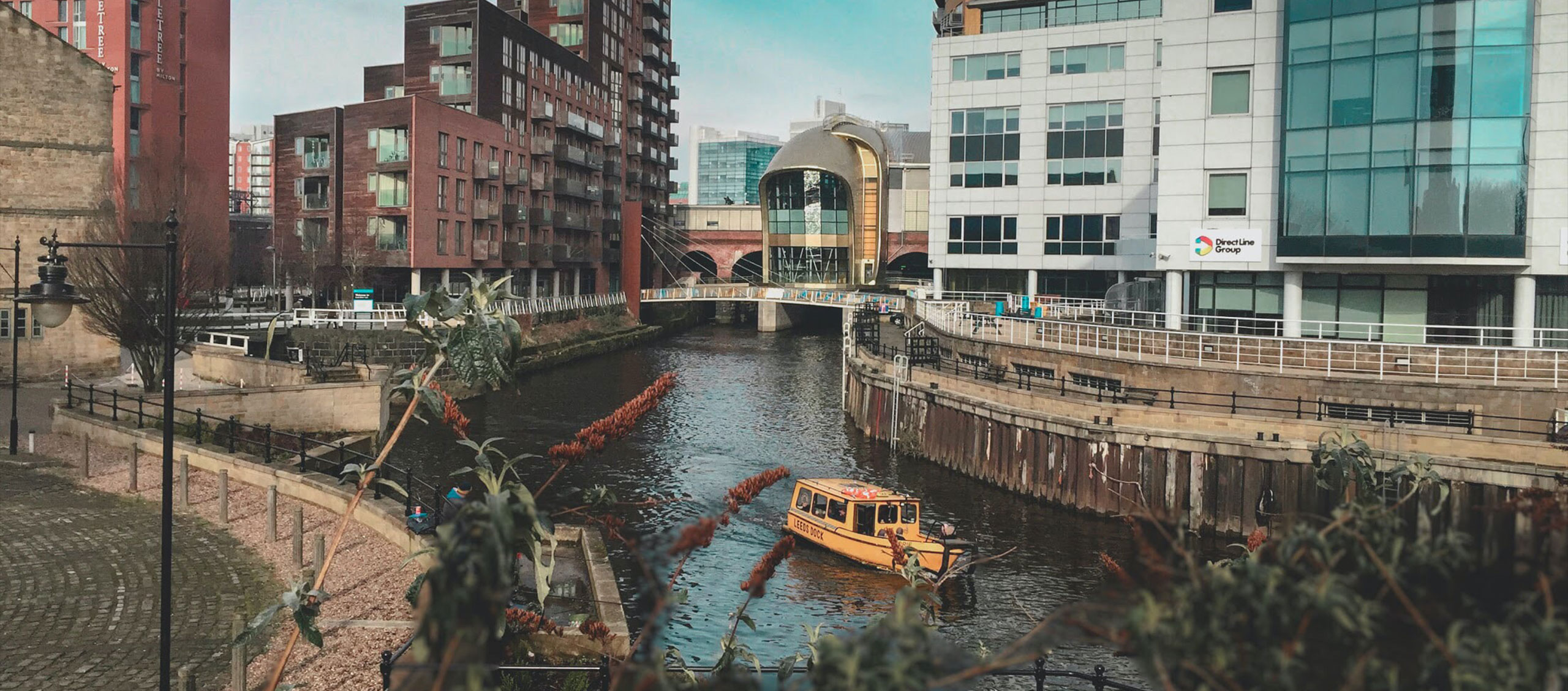 Buildings Next To River Aire in Leeds City Centre