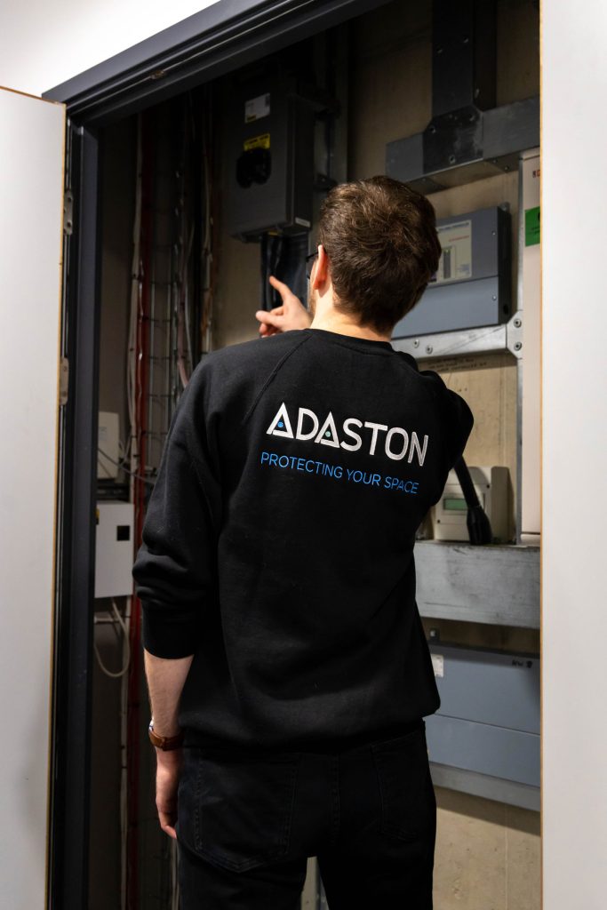 Adaston engineer completing fire compartmentation survey